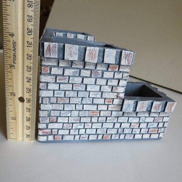 HANDCRAFTED CASTLE 90% wood Medieval Fortress Pretend Play or Desk Organizer - Picture 6 of 11
